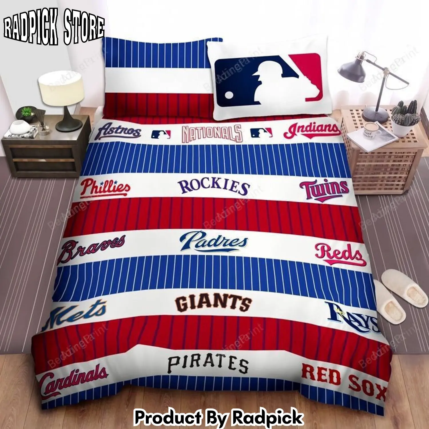 Radpick all team logo los angeles dodger san francisco giant baseball bedding set rp3278828